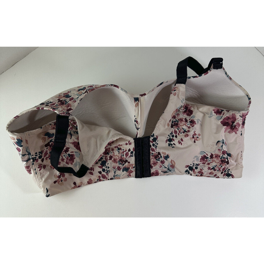 Torrid 360 Back Smoothing Wire Free Lightly Lined Everyday Bra Floral Pink 46G - Picture 4 of 7